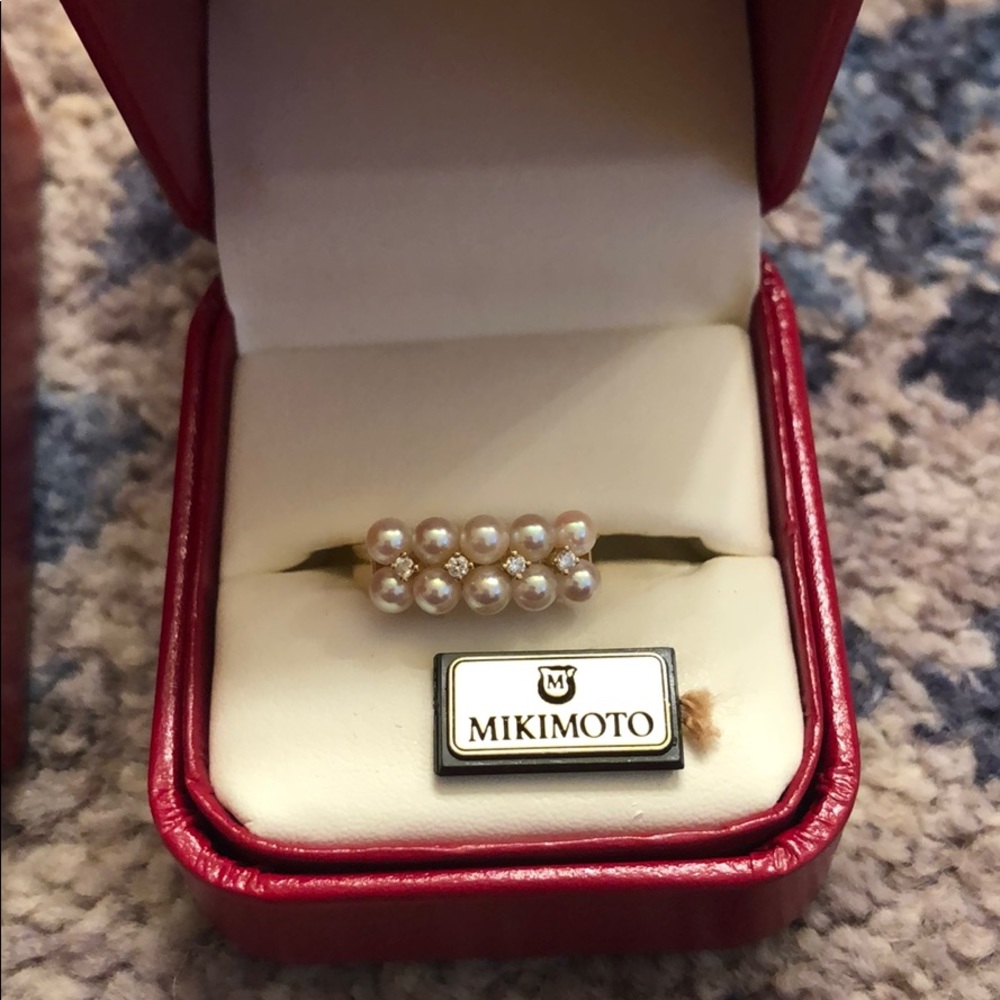 Mikimoto Pearl and Diamond Ring